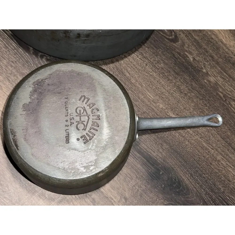 Vtg Magnalite 12 In Skillet And 2 Quart Pan With Lids